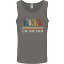 Live Love Kayak Retro Kayaking Design Mens Vest Tank Top Charcoal