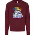 Live With Pride Unicorn Gay Pride Awareness LGBT Kids Sweatshirt Jumper Maroon