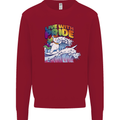 Live With Pride Unicorn Gay Pride Awareness LGBT Kids Sweatshirt Jumper Red