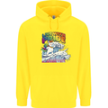 Live With Pride Unicorn Gay Pride Awareness LGBT Mens 80% Cotton Hoodie Yellow