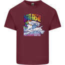 Live With Pride Unicorn Gay Pride Awareness LGBT Mens Cotton T-Shirt Tee Top Maroon