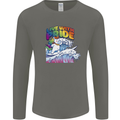 Live With Pride Unicorn Gay Pride Awareness LGBT Mens Long Sleeve T-Shirt Charcoal