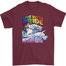 Live With Pride Unicorn Gay Pride Awareness LGBT Mens T-Shirt 100% Cotton Maroon