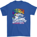 Live With Pride Unicorn Gay Pride Awareness LGBT Mens T-Shirt 100% Cotton Royal Blue