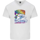 Live With Pride Unicorn Gay Pride Awareness LGBT Mens V-Neck Cotton T-Shirt White