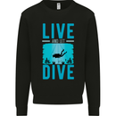Live & Let Dive Funny Scuba Diving Diver Mens Sweatshirt Jumper Black