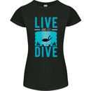 Live & Let Dive Funny Scuba Diving Diver Womens Petite Cut T-Shirt Black