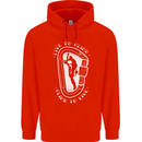Live to Climb Rock Climbing Climber Childrens Kids Hoodie Bright Red