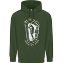 Live to Climb Rock Climbing Climber Childrens Kids Hoodie Forest Green