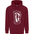 Live to Climb Rock Climbing Climber Childrens Kids Hoodie Maroon