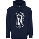 Live to Climb Rock Climbing Climber Childrens Kids Hoodie Navy Blue