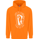 Live to Climb Rock Climbing Climber Childrens Kids Hoodie Orange