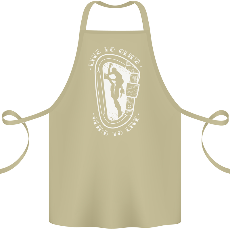 Live to Climb Rock Climbing Climber Cotton Apron 100% Organic Khaki