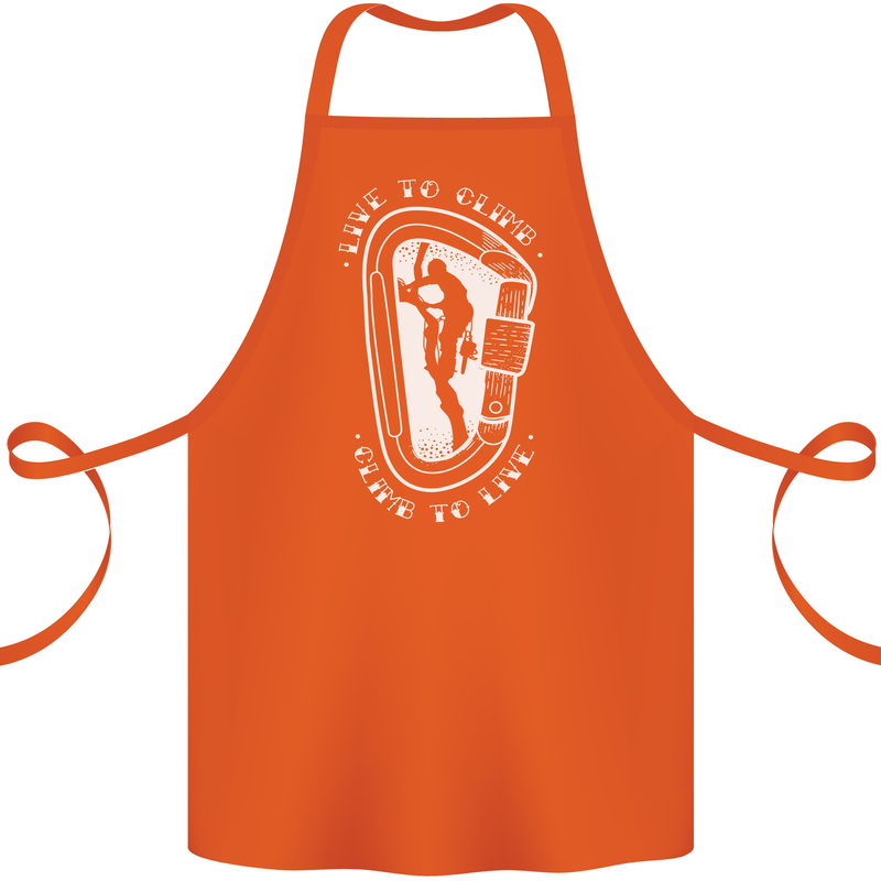 Live to Climb Rock Climbing Climber Cotton Apron 100% Organic Orange