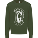 Live to Climb Rock Climbing Climber Kids Sweatshirt Jumper Forest Green