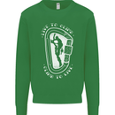 Live to Climb Rock Climbing Climber Kids Sweatshirt Jumper Irish Green