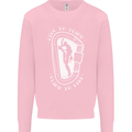 Live to Climb Rock Climbing Climber Kids Sweatshirt Jumper Light Pink