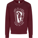 Live to Climb Rock Climbing Climber Kids Sweatshirt Jumper Maroon