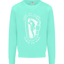 Live to Climb Rock Climbing Climber Kids Sweatshirt Jumper Peppermint