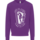 Live to Climb Rock Climbing Climber Kids Sweatshirt Jumper Purple