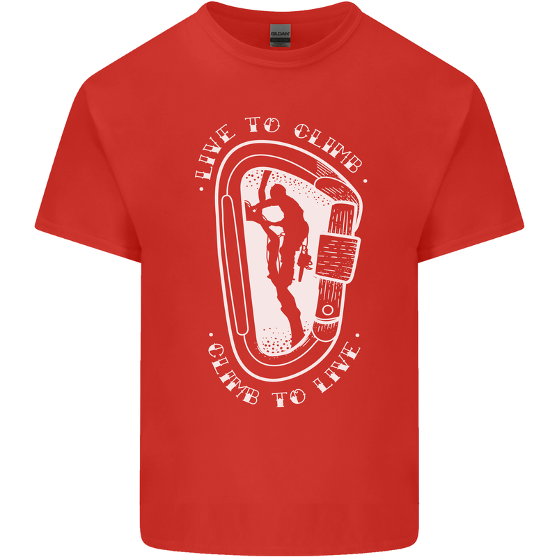 Live to Climb Rock Climbing Climber Kids T-Shirt Childrens Red