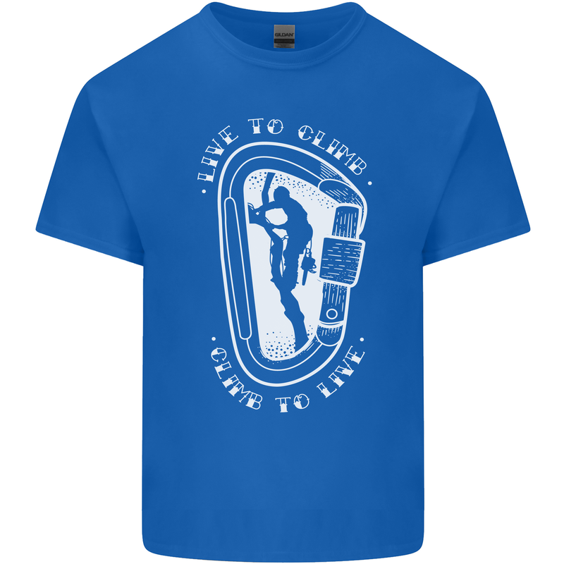 Live to Climb Rock Climbing Climber Kids T-Shirt Childrens Royal Blue
