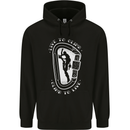 Live to Climb Rock Climbing Climber Mens 80% Cotton Hoodie Black