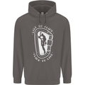 Live to Climb Rock Climbing Climber Mens 80% Cotton Hoodie Charcoal
