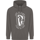Live to Climb Rock Climbing Climber Mens 80% Cotton Hoodie Charcoal