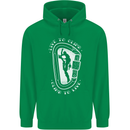 Live to Climb Rock Climbing Climber Mens 80% Cotton Hoodie Irish Green