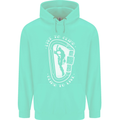 Live to Climb Rock Climbing Climber Mens 80% Cotton Hoodie Peppermint