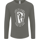 Live to Climb Rock Climbing Climber Mens Long Sleeve T-Shirt Charcoal