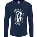 Live to Climb Rock Climbing Climber Mens Long Sleeve T-Shirt Navy Blue