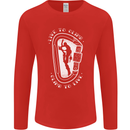 Live to Climb Rock Climbing Climber Mens Long Sleeve T-Shirt Red