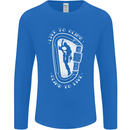 Live to Climb Rock Climbing Climber Mens Long Sleeve T-Shirt Royal Blue