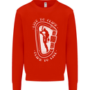 Live to Climb Rock Climbing Climber Mens Sweatshirt Jumper Bright Red