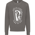 Live to Climb Rock Climbing Climber Mens Sweatshirt Jumper Charcoal
