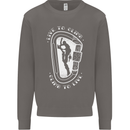 Live to Climb Rock Climbing Climber Mens Sweatshirt Jumper Charcoal