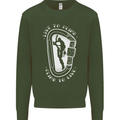Live to Climb Rock Climbing Climber Mens Sweatshirt Jumper Forest Green