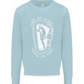 Live to Climb Rock Climbing Climber Mens Sweatshirt Jumper Light Blue