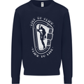 Live to Climb Rock Climbing Climber Mens Sweatshirt Jumper Navy Blue