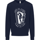 Live to Climb Rock Climbing Climber Mens Sweatshirt Jumper Navy Blue