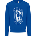 Live to Climb Rock Climbing Climber Mens Sweatshirt Jumper Royal Blue