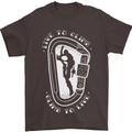 Live to Climb Rock Climbing Climber Mens T-Shirt 100% Cotton Dark Chocolate