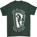 Live to Climb Rock Climbing Climber Mens T-Shirt 100% Cotton Forest Green