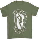 Live to Climb Rock Climbing Climber Mens T-Shirt 100% Cotton Military Green