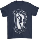 Live to Climb Rock Climbing Climber Mens T-Shirt 100% Cotton Navy Blue
