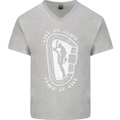 Live to Climb Rock Climbing Climber Mens V-Neck Cotton T-Shirt Sports Grey