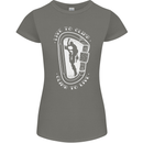 Live to Climb Rock Climbing Climber Womens Petite Cut T-Shirt Charcoal
