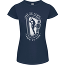 Live to Climb Rock Climbing Climber Womens Petite Cut T-Shirt Navy Blue